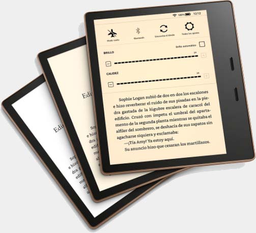Kindle oasis, autorregulación desde tono blanco frío a cálido