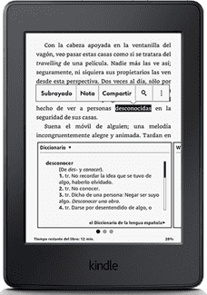 kindle paperwhite función diccionario