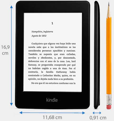 nuevo Kindle paperwhite waterproof,dimensiones