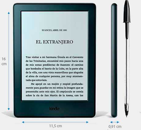 kindle touch, detalles técnicos